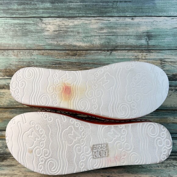 Spring Step L'Artiste Pillow Slide Sandals Womens Size 7.5-8 Gray Leather Floral - Picture 7 of 11